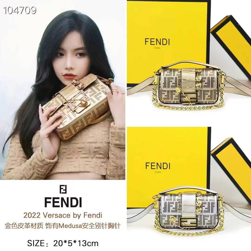 FENDI Crossbody Bag (Golden) - The Elegant Store