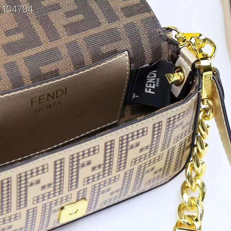 FENDI Crossbody Bag (Golden) - The Elegant Store