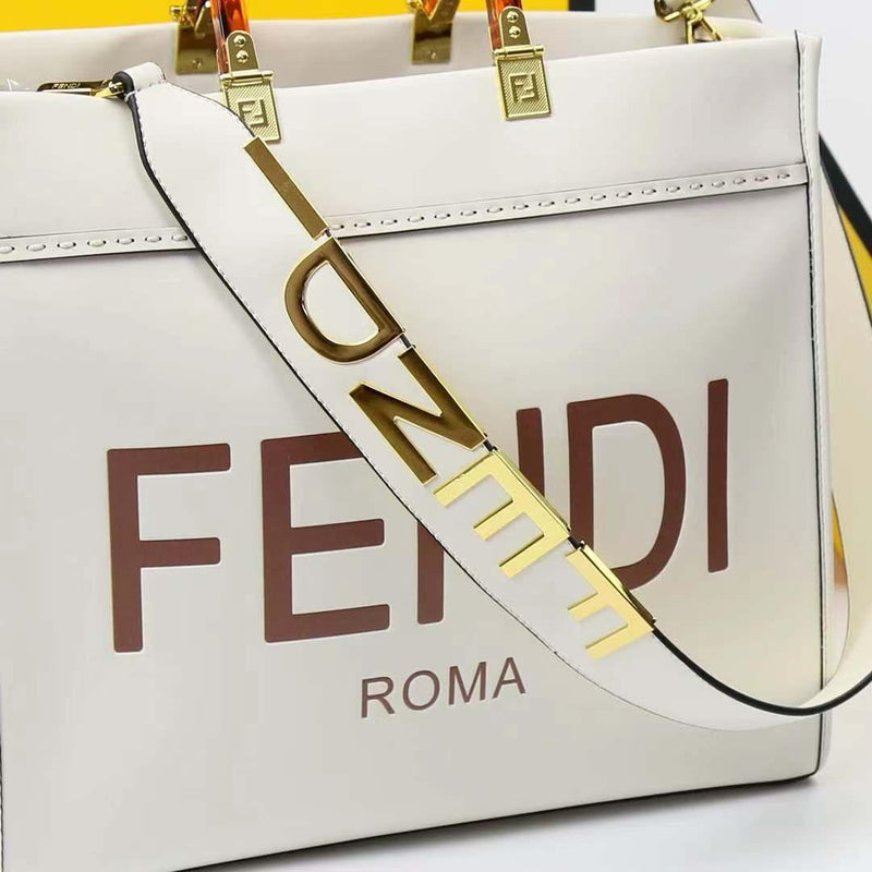 Fendi Sunshine Medium Tote (White) - The Elegant Store