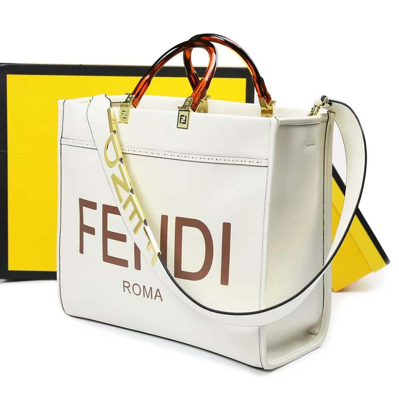 Fendi Sunshine Medium Tote (White) - The Elegant Store