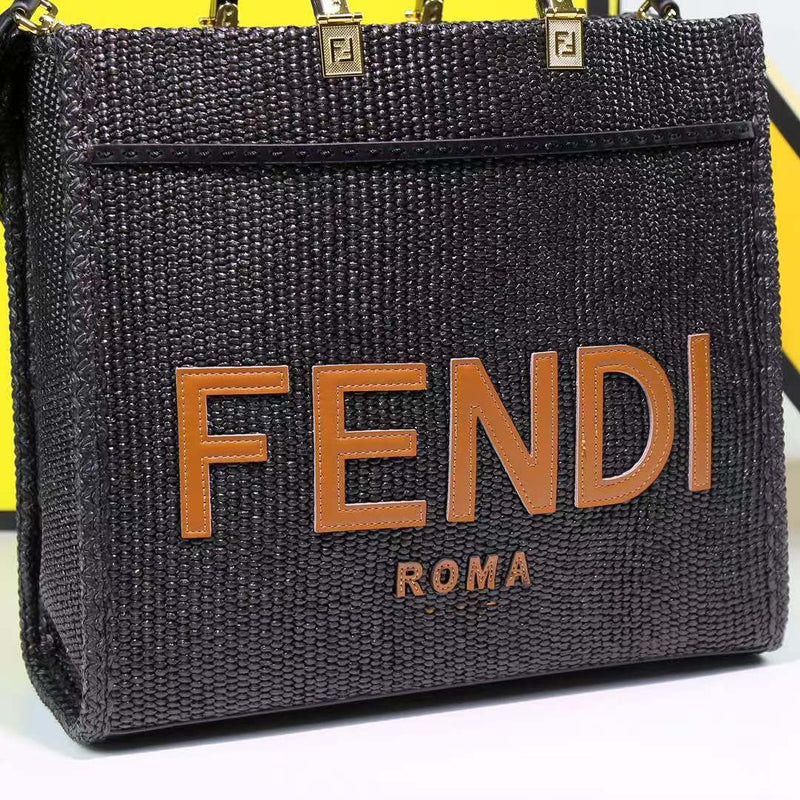 Fendi Sunshine Medium Tote (Black) - The Elegant Store